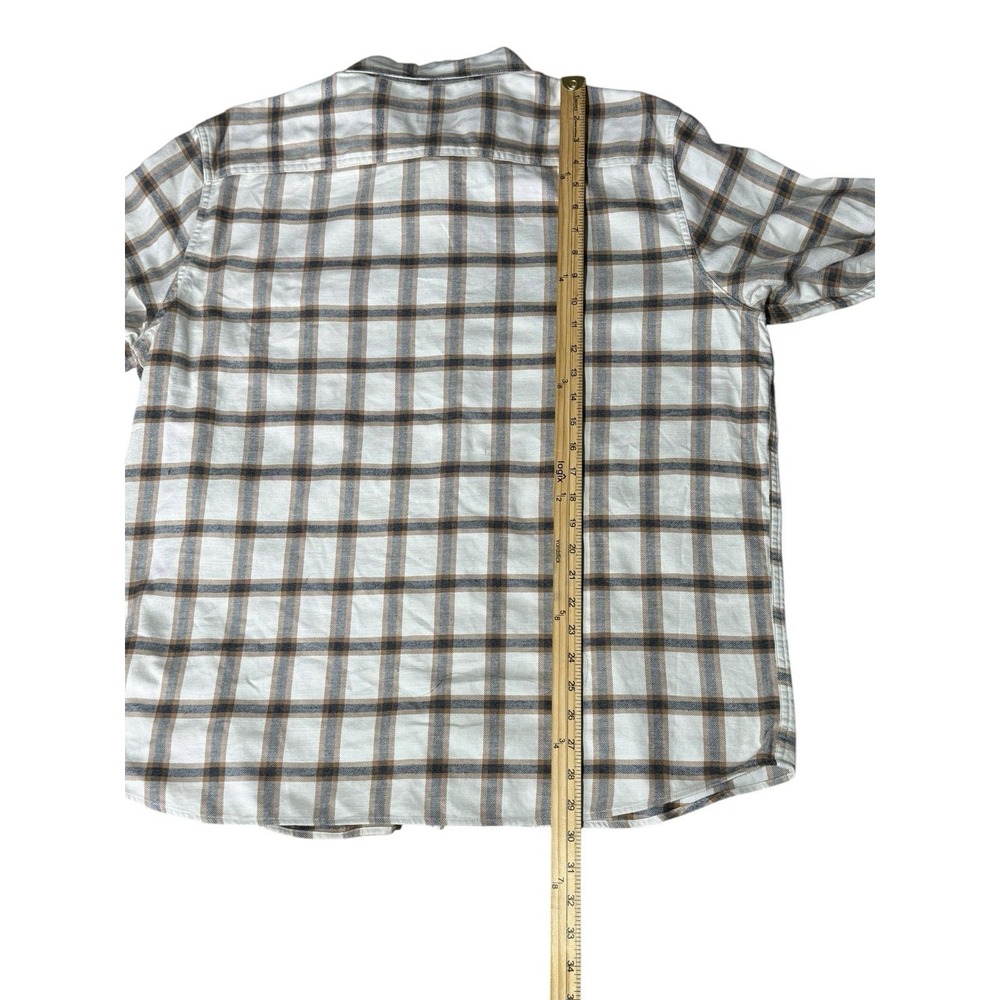 Men's Patagonia Organic Cotton Flannel Beige Gray Plaid Sz XL‎ READ - Picture 4 of 12